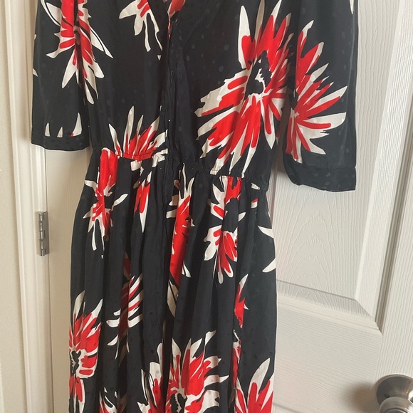 Floral Black and Red Women's Dress - Picture 6 of 12